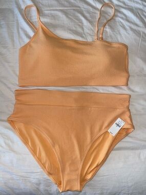 Peach Textured Bikini